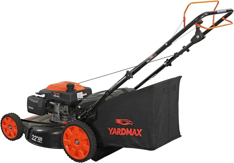 YARDMAX 22-Inch Gas Self-Propelled Lawn Mower  201cc Engine, 6-Speed CVT, 3-in-1 Function