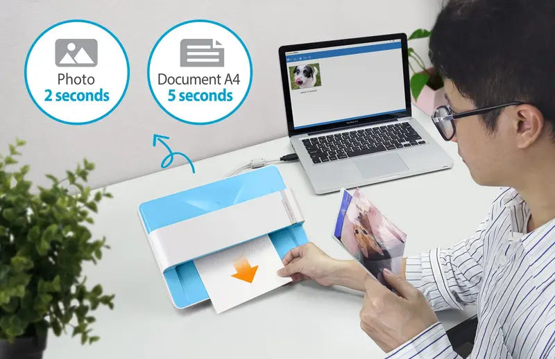 Plustek Photo Scanner, 4 6 Photo in 2sec, Auto Crop and Deskew CCD Sensor