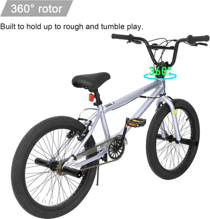 WEIZE 20″ Freestyle BMX Bike  Stunt-Ready Steel Frame, 360° Rotor Hub & Durable Build for Riders of All Ages
