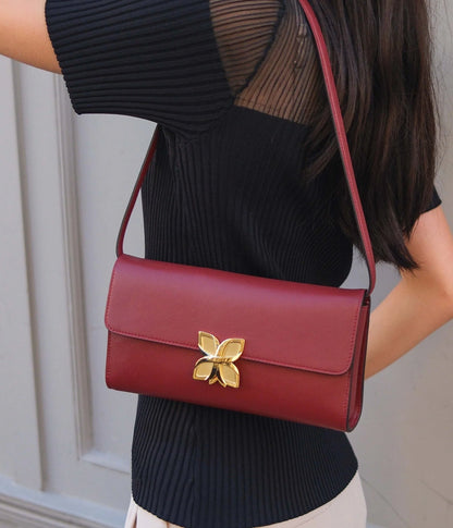 Hortensia Clutch | Bordeaux Lisse
