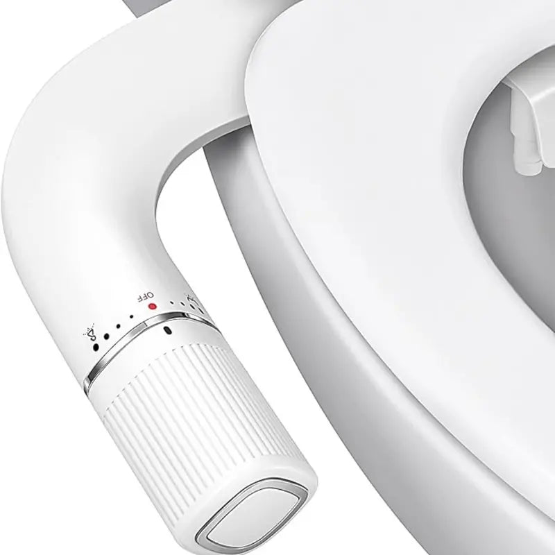 Manual Toilet Bidet Attachment  Dual Nozzles, Adjustable Water Flow, Knob Control