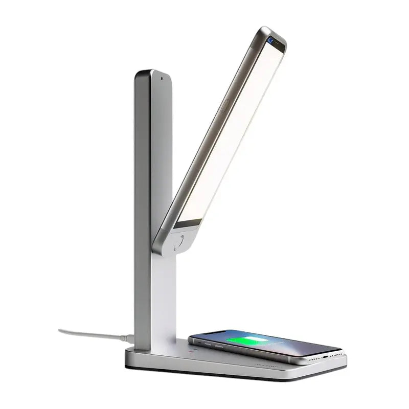 Helpox 3-in-1 Foldable LED Desk Lamp  Includes Qi Wireless Charging Pad & Adjustable Arm