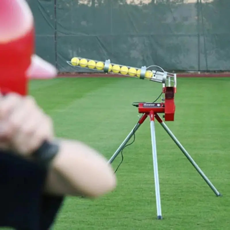 Automatic Softball Pitching Machine  9-Ball Hopper Feeder for Youth & Recreational Practice