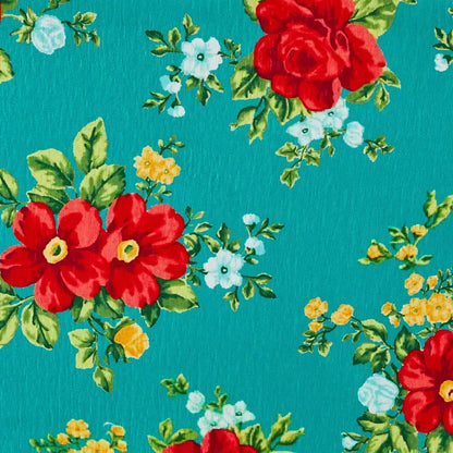 Pioneer Woman Teal Floral Accent Chair with Low Back and Vintage Design