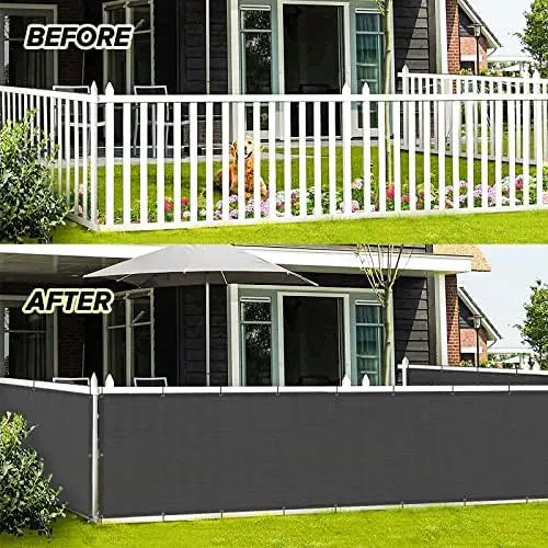 LOVE STORY 3’x10′ Charcoal HDPE Privacy Screen Fence Cover  UV Protection, Weather-Resistant for Deck, Patio, Backyard, Pool, Porch, Railing