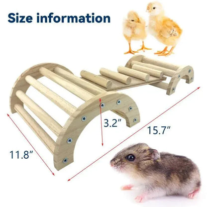 Natural Pine 3-in-1 Climbing Ramp Toy for Chicks, Hamsters & Gerbils  Safe, Durable Pet Accessory