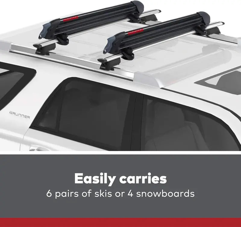 Yakima PowderHound 6 Rooftop Ski & Snowboard Carrier  Holds 6 Skis or 4 Boards, Quiet Ride, Universal Fit