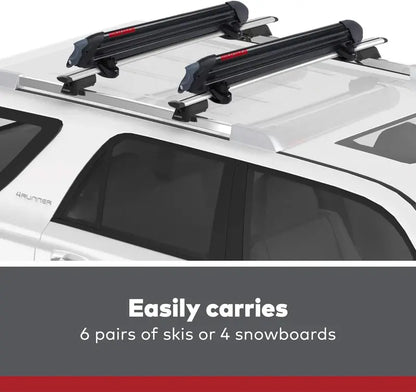 Yakima PowderHound 6 Rooftop Ski & Snowboard Carrier  Holds 6 Skis or 4 Boards, Quiet Ride, Universal Fit