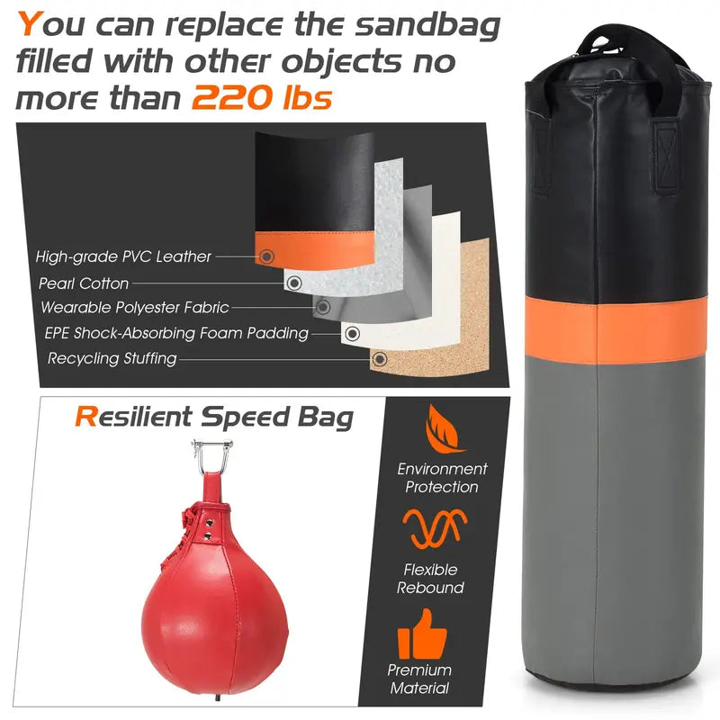 Dual-Use Boxing Stand  Stable Mount for Heavy Bags and Speed Bags
