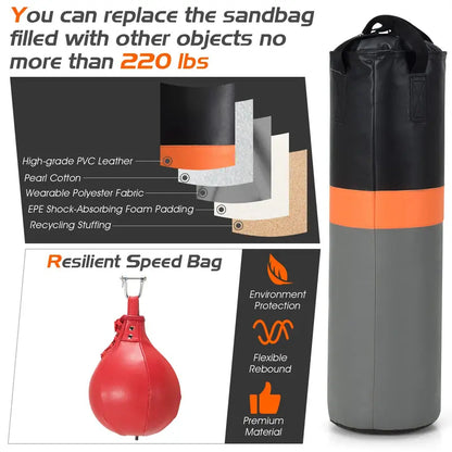 Dual-Use Boxing Stand  Stable Mount for Heavy Bags and Speed Bags