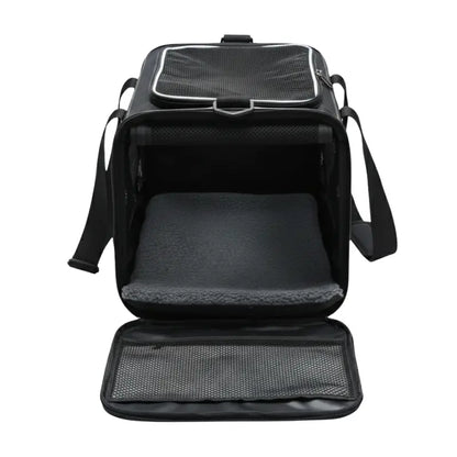 Dual-Sized Pet Carrier Bag with Fleece-Lined Bed and Rigid Base Insert