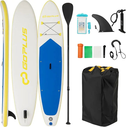 11-Foot All-in-One Inflatable Stand-Up Paddle Board  Features Waterproof Phone Pouch