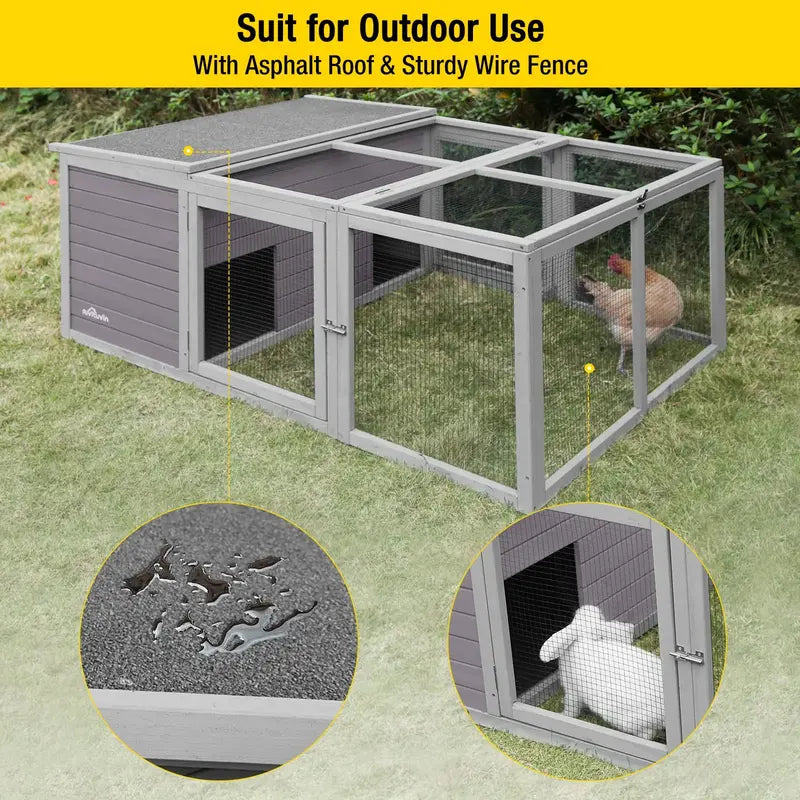 Aivituvin Outdoor Rabbit Hutch  Spacious Weather-Resistant Playpen Enclosure