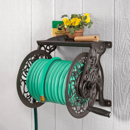 Liberty Garden LBG-704 125′ Steel Decorative Garden Hose Wall Mounted Reel