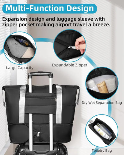6-Piece Expandable Rolling Luggage Set  Lightweight Hardshell Suitcases with Smooth-Spinning Wheels & Modular Packing Options