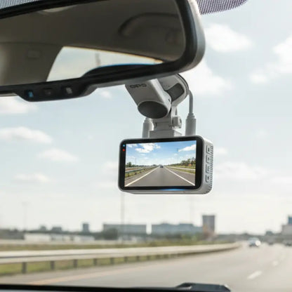4K Dual-Camera Dash Cam with 170° Wide-Angle Lenses, GPS Tracking & Dual-Band WiFi