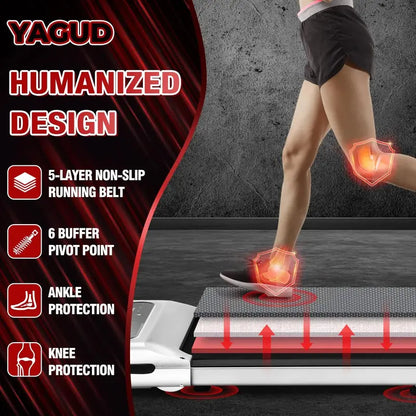 Yagud 2-in-1 Under Desk Treadmill with LED Display & Remote, 2.5HP Motor, Non-Slip Belt for Home/Office