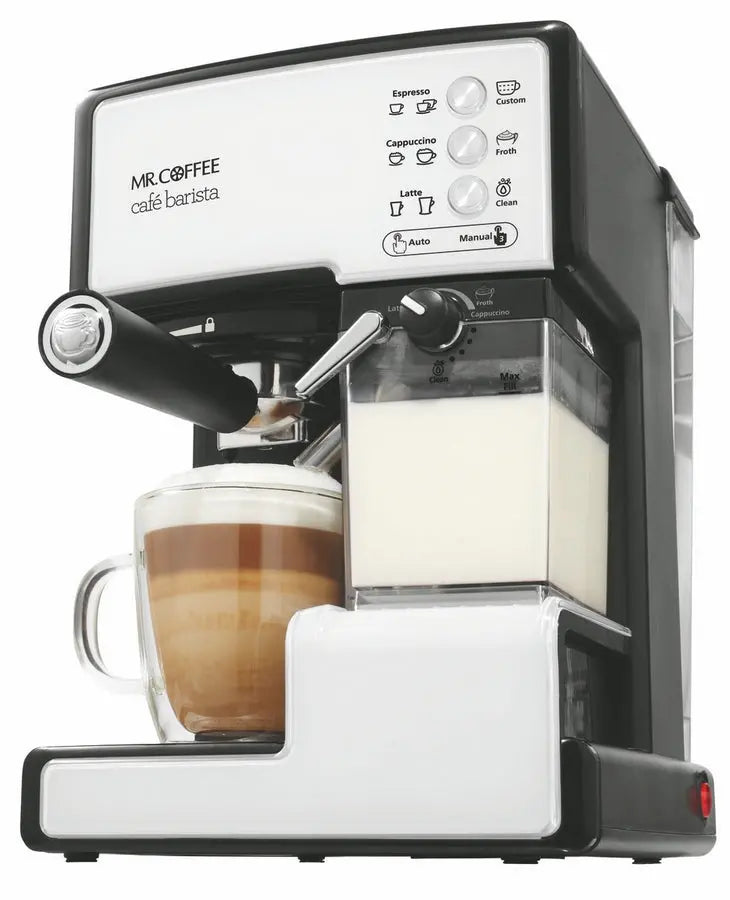 Mr. Coffee Cafe Barista Espresso Machine  Dual-Function Black & Silver Coffee and Espresso Maker