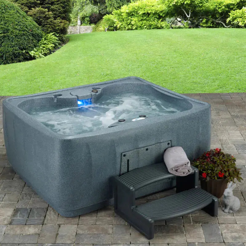 Aquarest 4-Person Rectangular Hot Tub with Jacuzzi Pumps and Plug-and-Play Setup