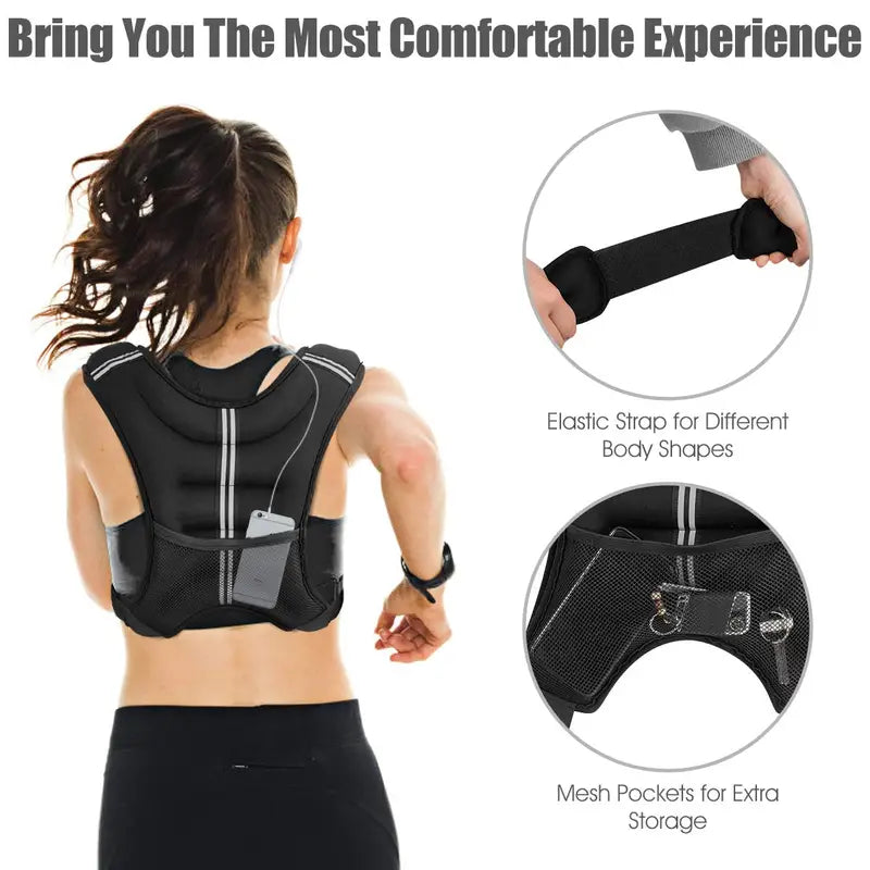Adjustable Weighted Vest  12 lb or 20 lb Fitness Vest for Strength and Conditioning Training