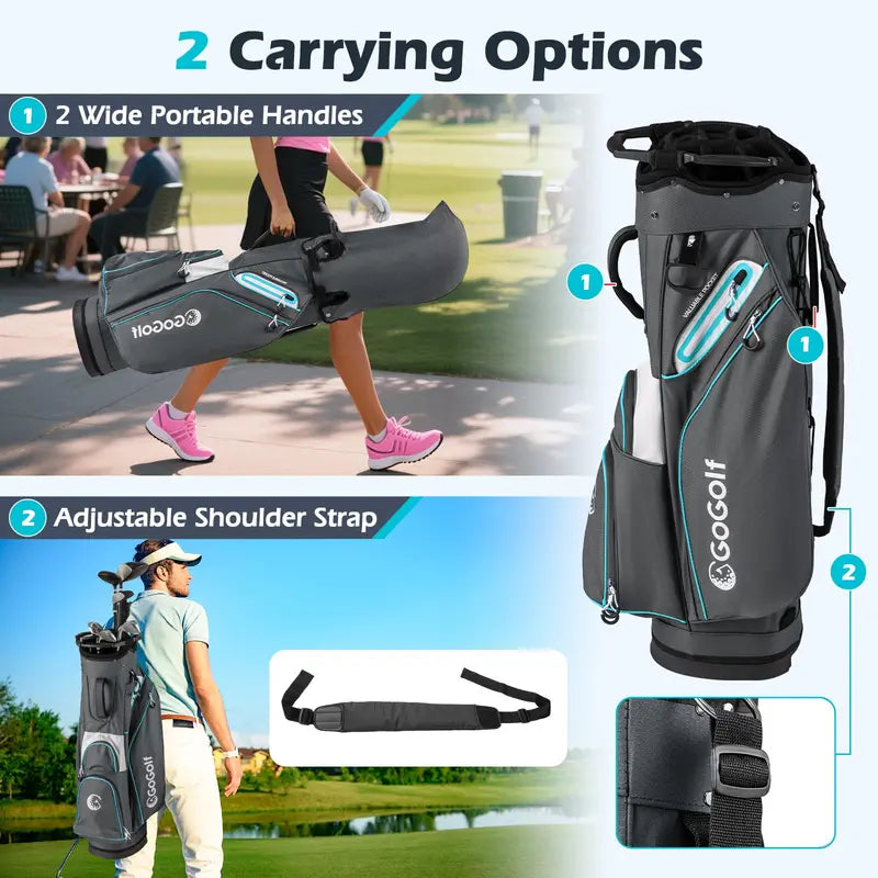 14-Way Divider Portable Golf Bag  Lightweight Carry Solution for Men and Women