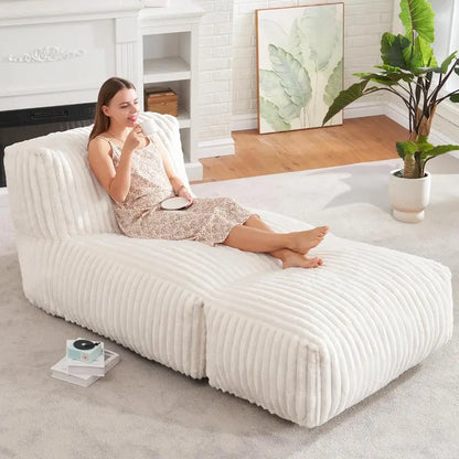 Hobestluk Extra-Large Memory Foam Bean Bag Lounger  Cordless Lounge Sofa for Adults