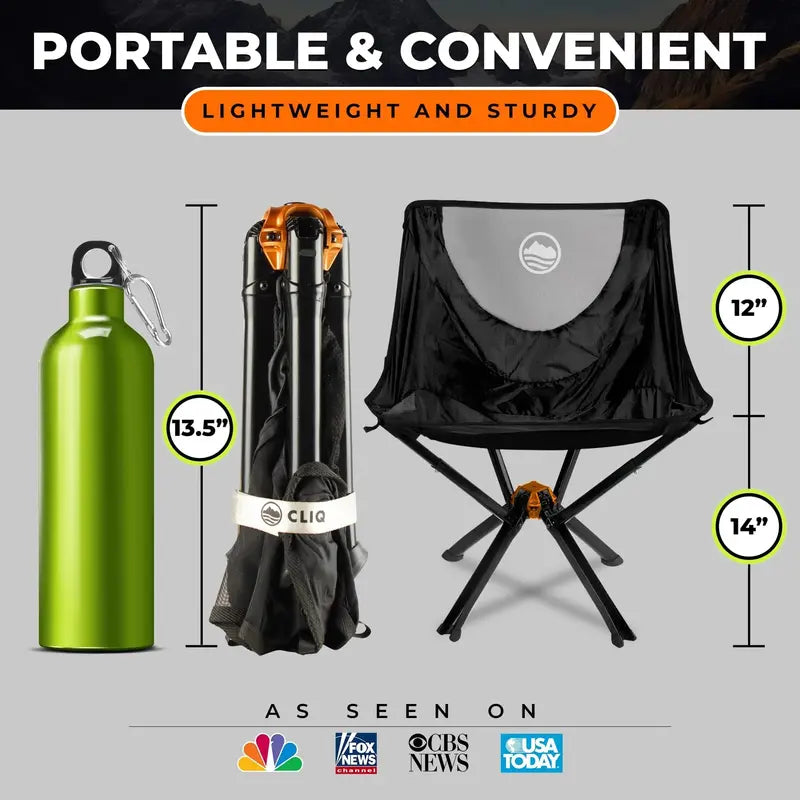 CLIQ Portable Folding Camping Chair  300-Lb Capacity, Lightweight & Compact