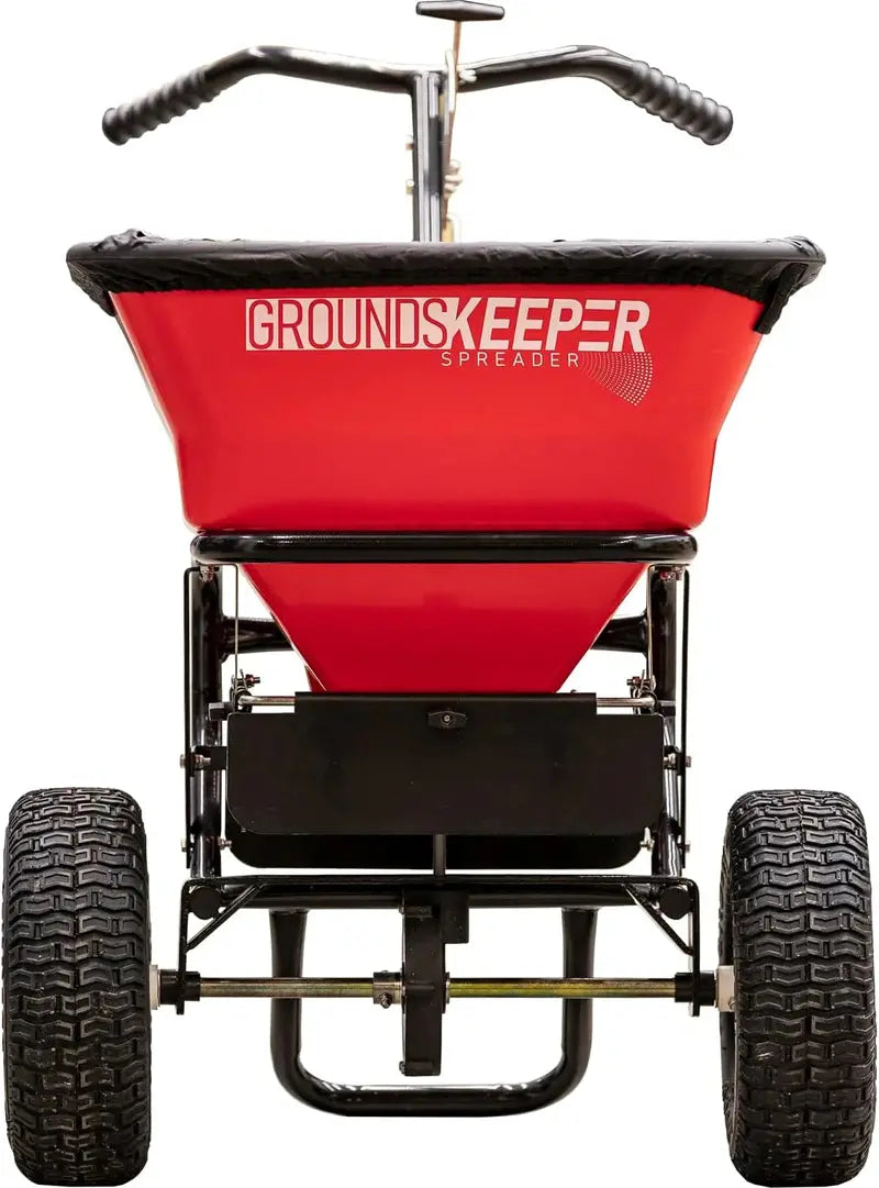 Adjustable Walk-Behind Broadcast Spreader  100-Lb Capacity for Seed, Fertilizer, Salt, and Ice Melter
