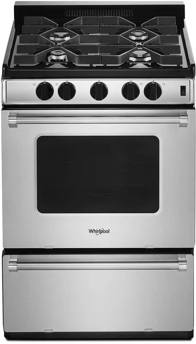 Whirlpool 24-Inch Freestanding Gas Range  ADA-Compliant with Sealed Burners & Stainless Finish