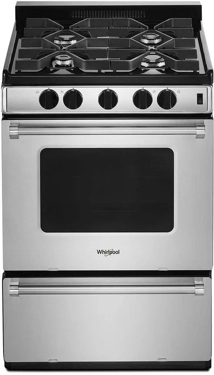 Whirlpool 24-Inch Freestanding Gas Range  ADA-Compliant with Sealed Burners & Stainless Finish