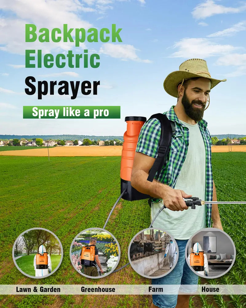 WOEKBON 4-Gallon Electric Garden Sprayer  Rechargeable Pump Sprayer for Pesticides and Fertilizers