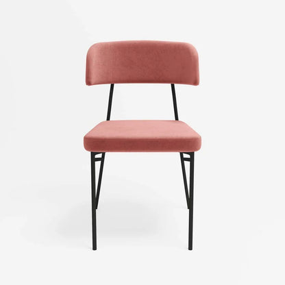 Lot de 2 chaises en velours rose vintage