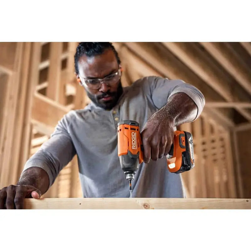 RIDGID 18V Cordless 10-Tool Combo Kit with (2) 2.0 Ah Battery, (1) 4.0 Ah Battery, Charger, and Bag R96259N