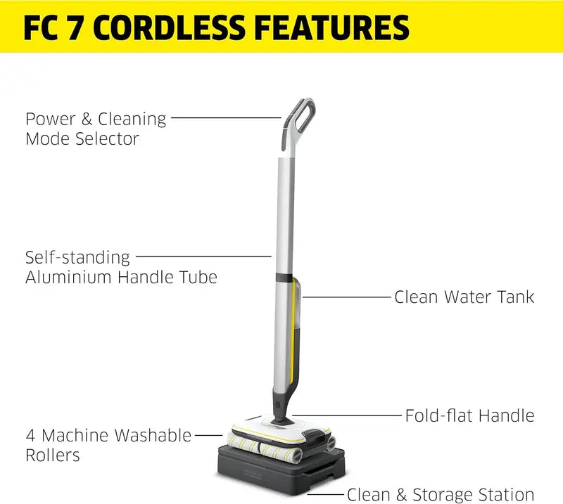 Kärcher Cordless Electric Mop & Sanitizer  Steam-Free Hard Floor Cleaner with Detachable Battery