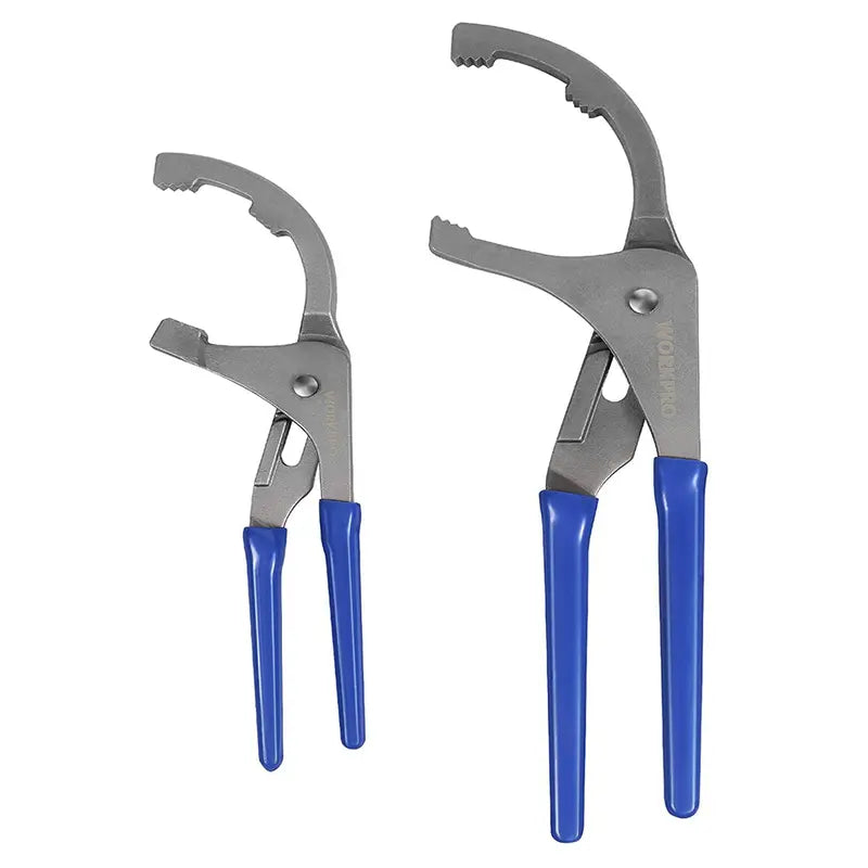 WORKPRO 2-Piece Oil Filter Wrench & Plier Set for Easy Drain Plug Removal