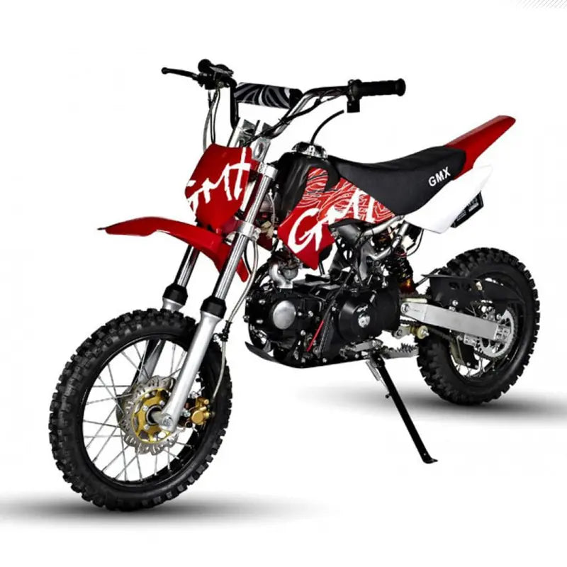 GMX Rider X 125cc Dirt Bike  Semi-Automatic, Air-Cooled 4-Stroke Engine, Electric Start, Hydraulic Disc Brakes, Vibrant Red Finish