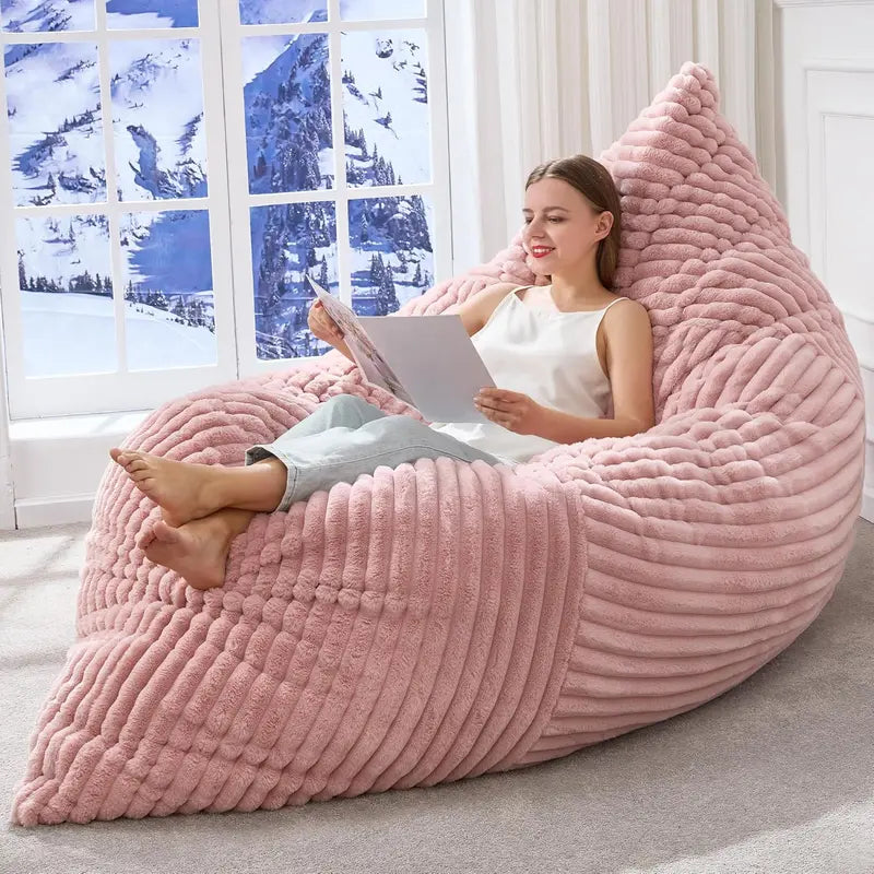 Hobestluk 3-in-1 Convertible Bean Bag  Floor Cushion, Lounger, or Seating Sofa