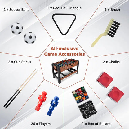 Dual-Function Foosball and Pool Table (54″) for Indoor or Outdoor Recreation