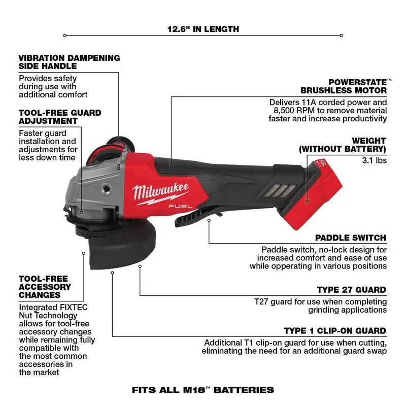 FUEL 18V M18 7-Piece Brushless Cordless Tool Combo Kit with 5.0 Ah Batteries