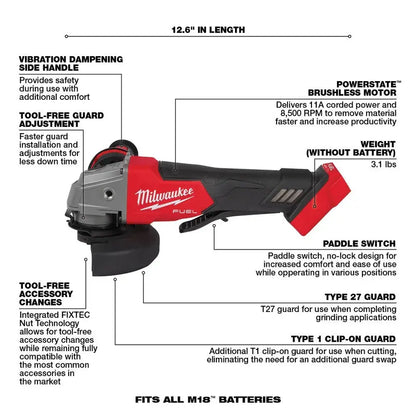 FUEL 18V M18 7-Piece Brushless Cordless Tool Combo Kit with 5.0 Ah Batteries