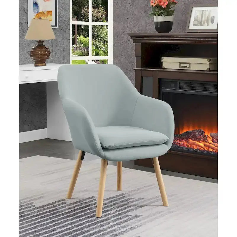 Convenience Concepts Charlotte Wingback Accent Chair  Upholstered Armchair with Tailored Design