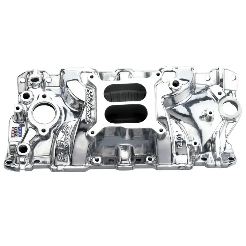 Polished Aluminum Intake Manifold  Universal Fit Performance Upgrade for Small-Block Engines (Model 27011)
