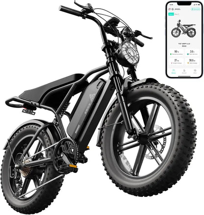 1500W All-Terrain Fat-Tire Electric Bike  20″ Wheels, 60-Mile Range, 28 MPH Top Speed