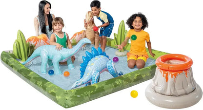 Intex Jungle Adventure Inflatable Play Center  96″ x 78″ x 28″ Kiddie Splash Pool with Water Slide for Toddlers & Backyard Fun