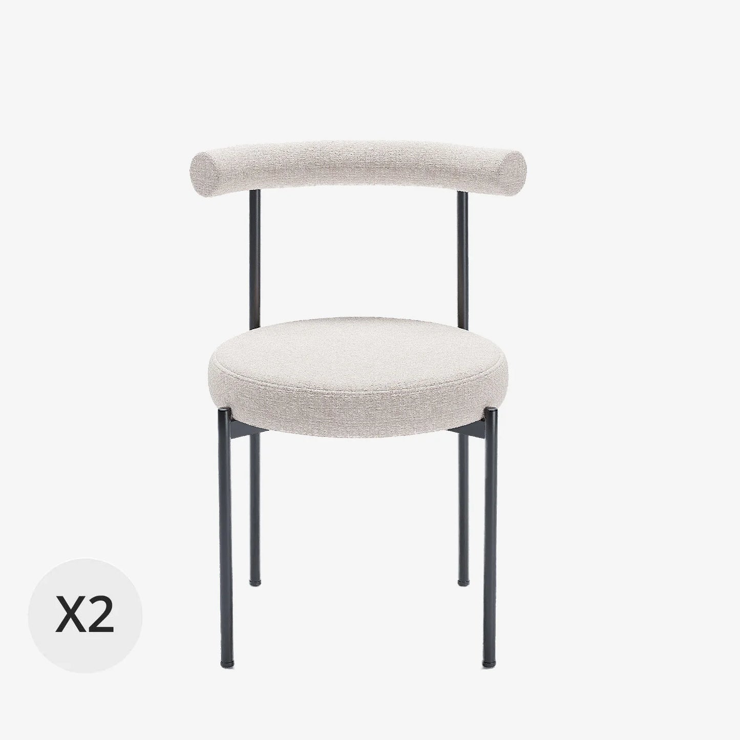 Lot de 2 chaises de salle   manger design moderne, velours cr me Julia