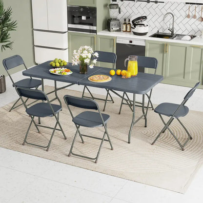 6-Foot All-Purpose Plastic Folding Table  350 lb Capacity, HDPE Top for Indoor & Outdoor Settings