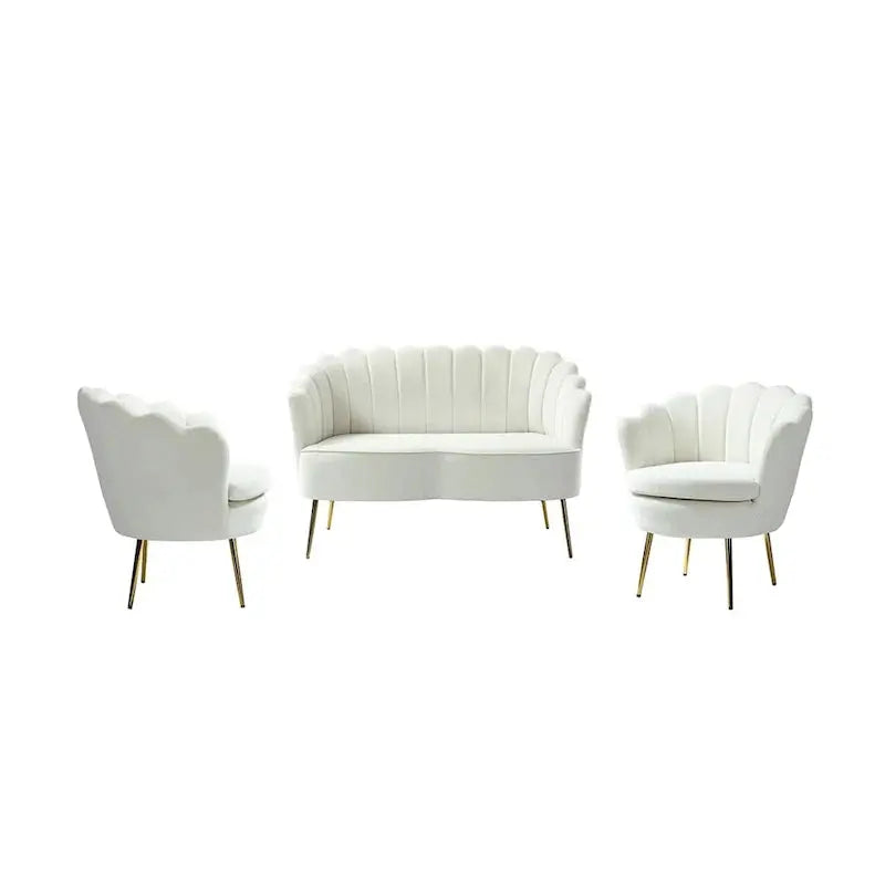 Xabier 52″ 3-Piece Living Room Set  Contemporary Sofa & Accent Chairs by HULALA HOME