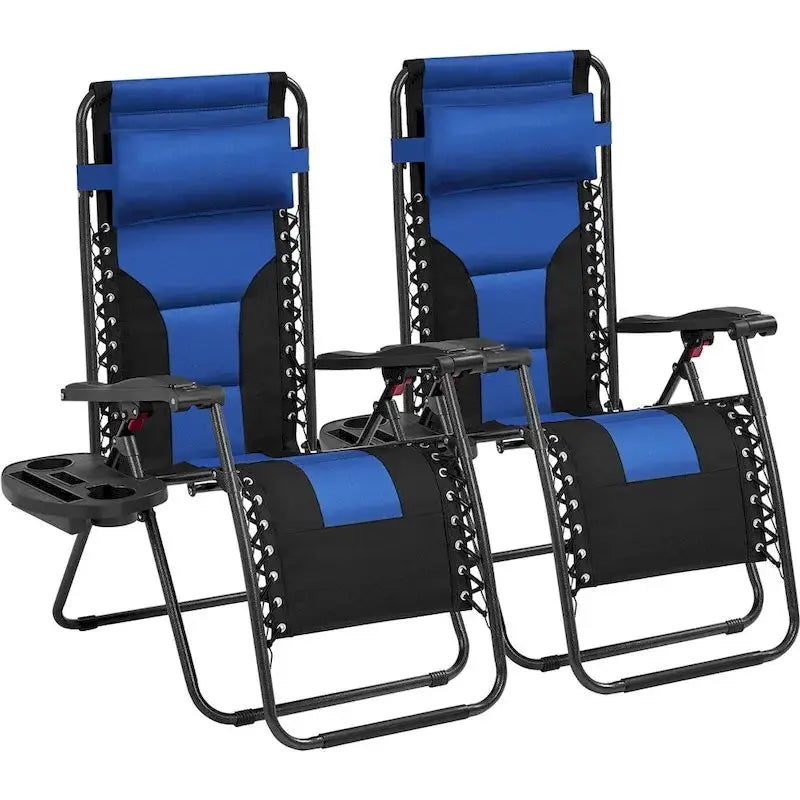 Yaheetech Twin Pack Outdoor Zero Gravity Lounge Chairs  26-Inch Padded Patio & Camping Seating
