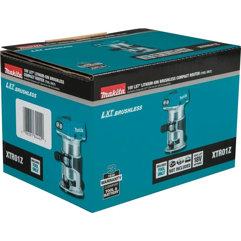 Makita 18V LXT Brushless Cordless Compact Router, Variable Speed, Energy Efficient