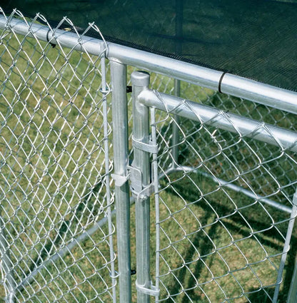 Chain Link Portable Outdoor Dog Kennel | Outdoor Dog Kennel Measures 6’x’6’4′ and Includes Sunscreen